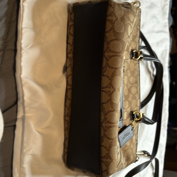 Coach Prairie Satchel In Signature Jacquard In Good Used Condition W Tag & Strap - Picture 5 of 10